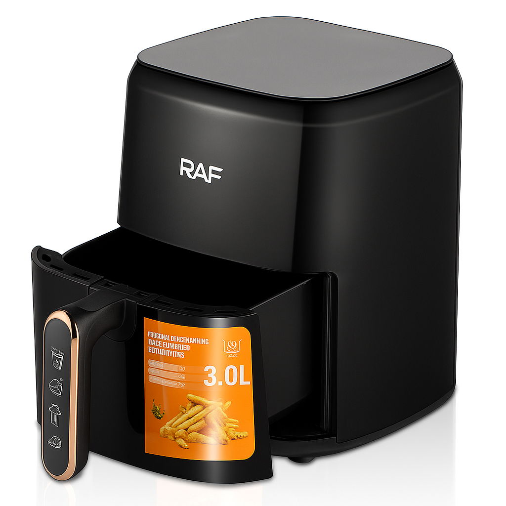 Friteuza Electrica RAF 3L 1500W, Fara Ulei, Antiaderenta, Tehnologie de Circulatie Aer 360°