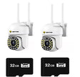SET 2x Camera de Securitate, WiFi JT-8161QJ - Viziune Nocturna 30M, 1080P, Alerta Human-ID cu LED-uri Active, 2x Card 32GB Incluse