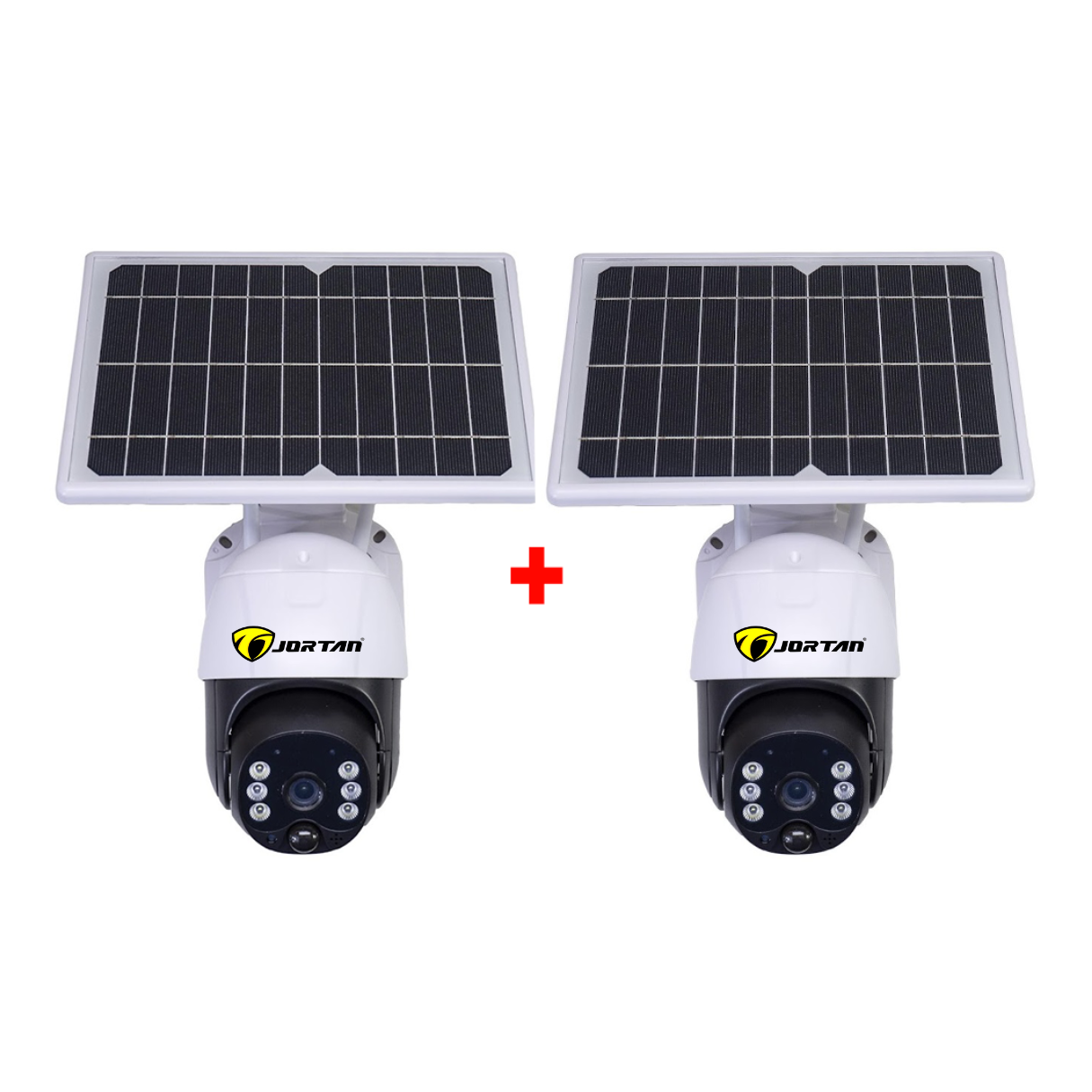 Set 2x Camere Solare Jortan - Wireless 1080P, Wi-Fi, Detectie Miscare, Panou Solar Integrat