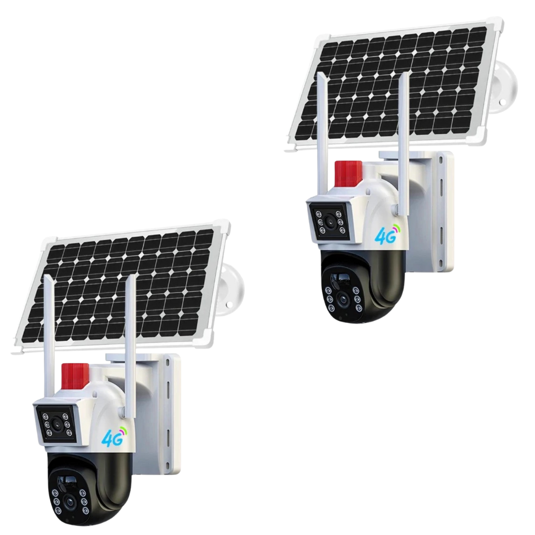 Set 2x Camere Supraveghere - 4G IP Dasgut™ 6MP, Full HD, Solar, IP66, Night Vision Color