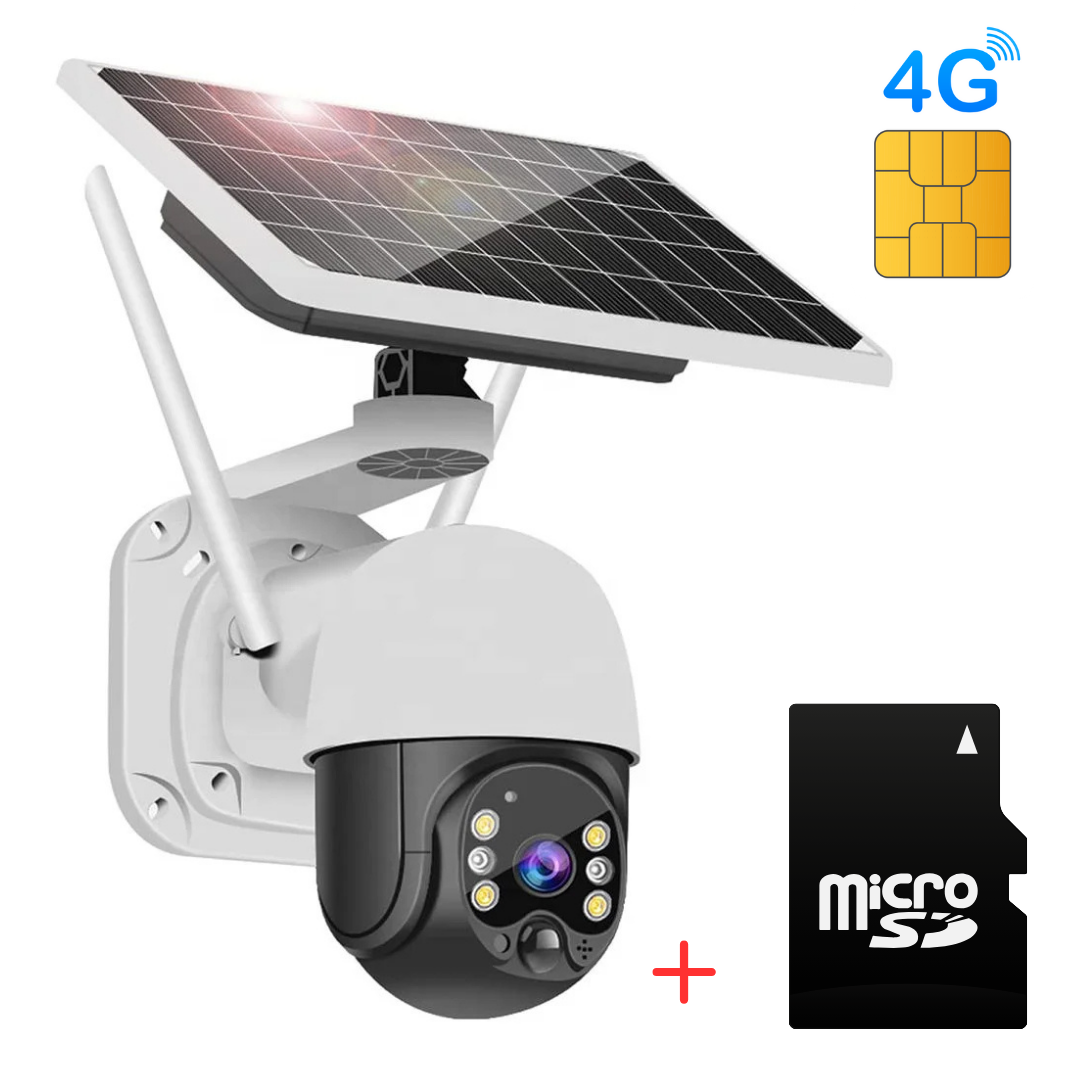 Camera de Supraveghere Solara 4G, cu Slot SIM, Senzor de miscare, Night Visual, Card 32GB Inclus