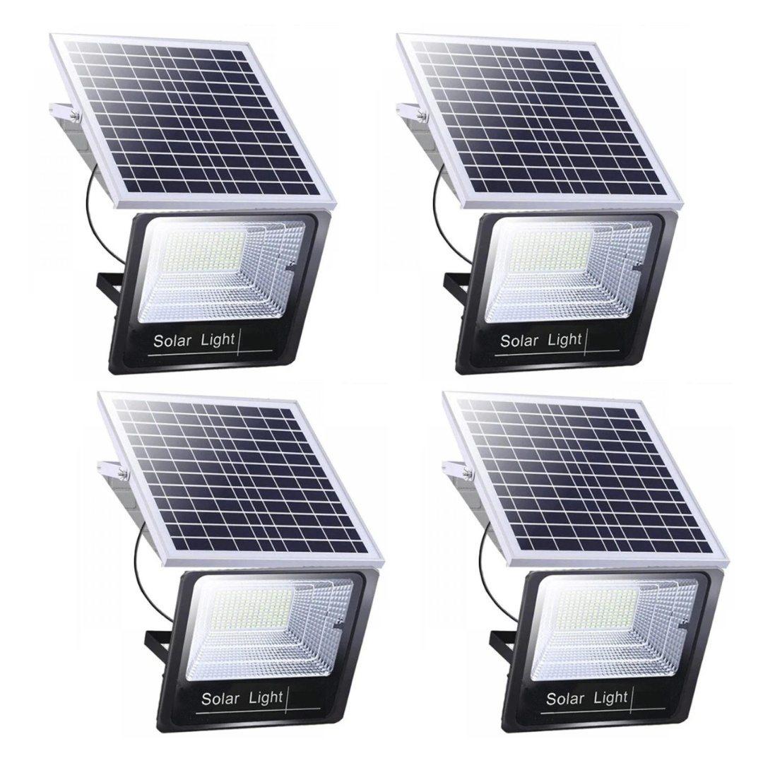 Set 4 Proiectoare Solare Jortan - 50W cu 4 Panouri Solare, 4 Telecomenzi