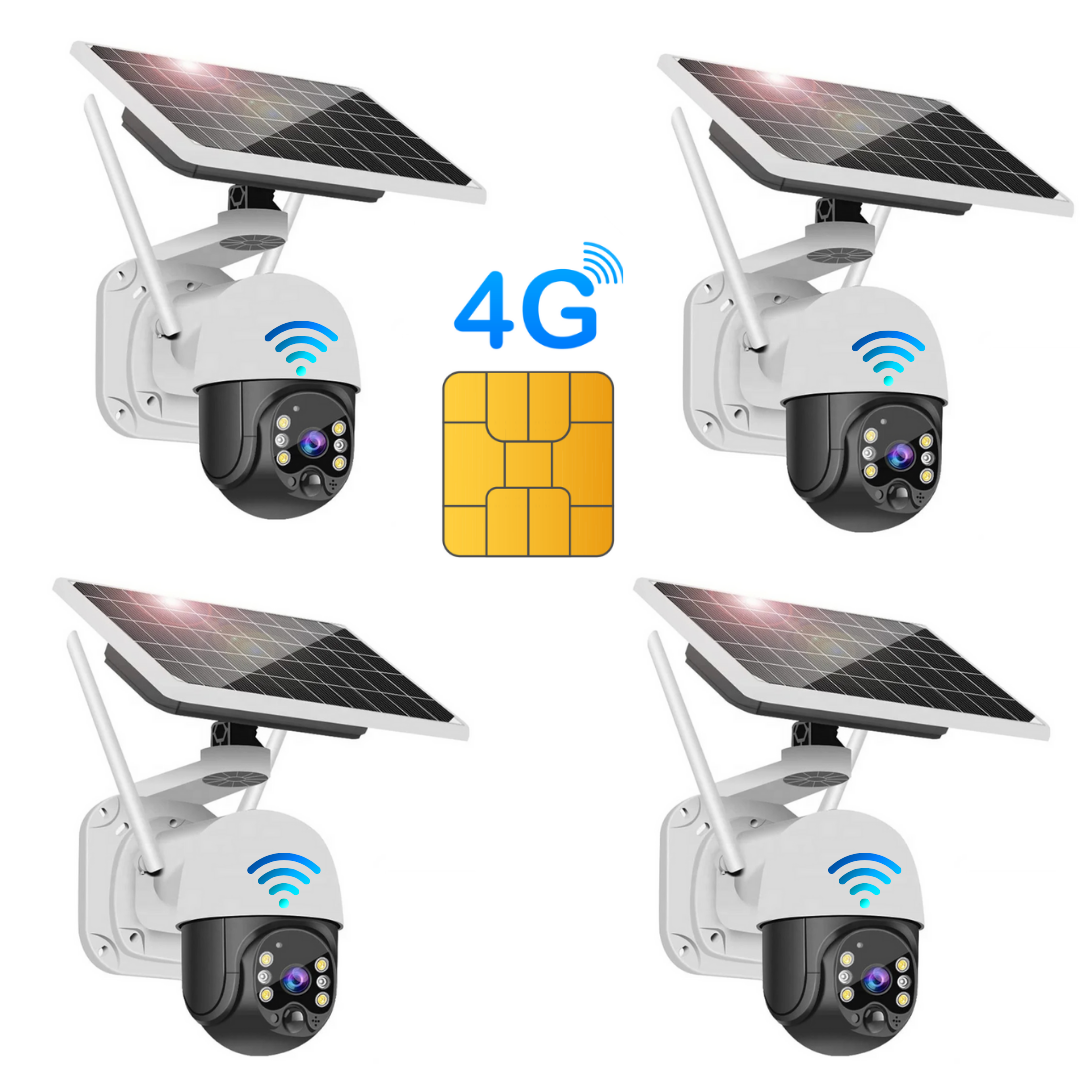 Set 1/2/3/4 Camere Solare 4G Dasgut, cu Slot SIM, V380 PRO Android/IOS, Senzor de miscare, Control la Distanta