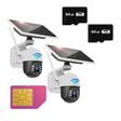 Set 2 Camere Solare 4G Dasgut, cu Slot SIM, Senzor de miscare, Night Visual, 2 Carduri 64GB Inclus