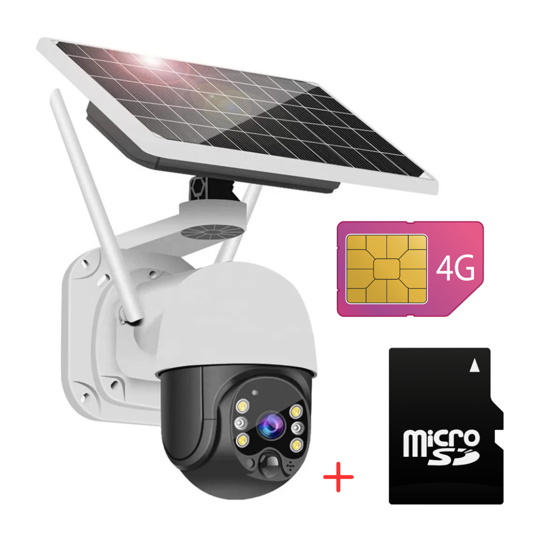 Camera de Supraveghere Solara 4G, Dasgut cu Slot SIM, Senzor de miscare, Night Visual, Card 32GB Inclus