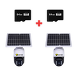 Set 2 Camere Wireless 3MP, cu Panou Solar - 1080P, Wi-Fi, Detectie Miscare, 2 Carduri 64GB incluse