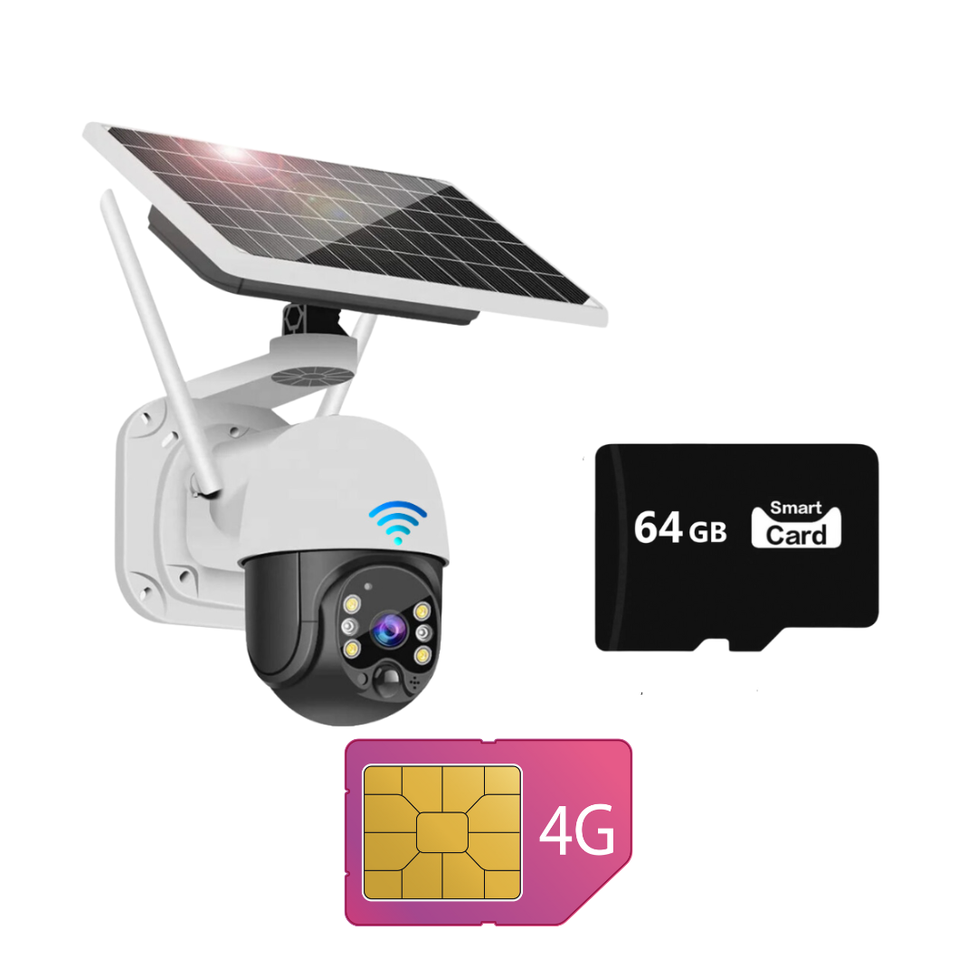 Camera Solara 4G Dasgut, cu Slot SIM, Senzor de Miscare, Night Visual, Card 64GB Inclus