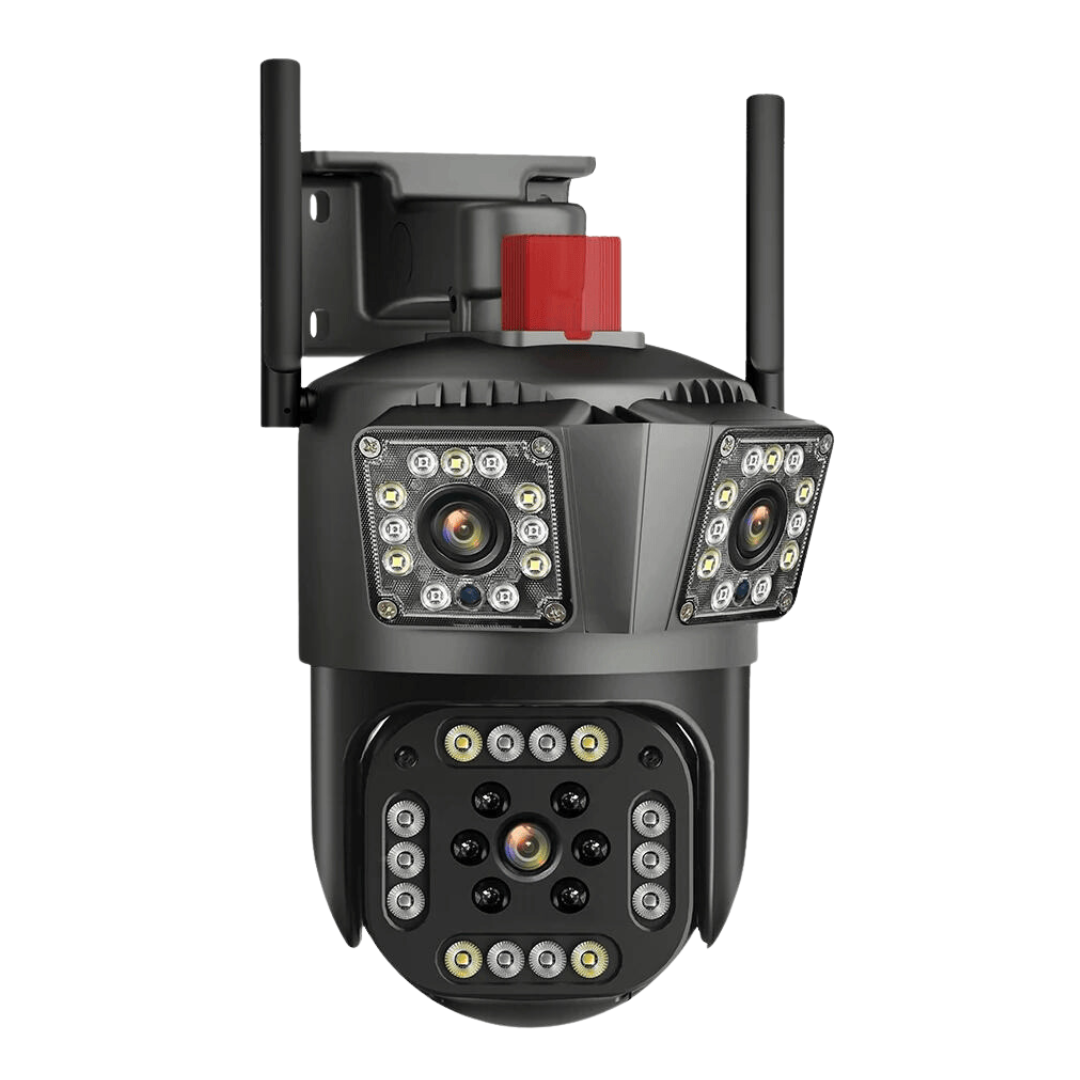 Camera Tripla Wireless 6K 12MP, Zoom Digital 8X, AI Motion Detection, Night Vision, PTZ 355°/90°, IP66