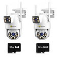 Set 2 Camere Wi-Fi/LAN Jortan 9697QJ, 6MP, PTZ, Vizualizare Color Noaptea, 2 Carduri 32GB Incluse