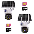 SET 2x Camere Solare Duale, Slot Cartela 4G, Detectare Umana PIR, 4K HD Rezolutie 6MP, 2x Carduri 32GB incluse