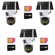 SET 3X Camere Duale, Slot Cartela 4G, Panou Solar, Detectare umana PIR, 4K HD Rezolutie 6MP, 3x Carduri 32GB incluse