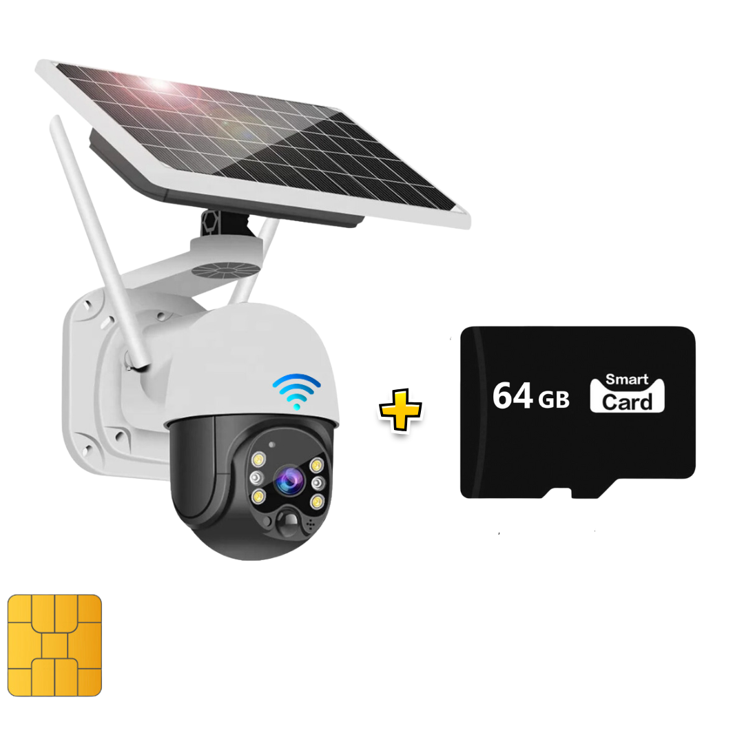 Camera Solara 4G Dasgut, cu Slot SIM, Senzor de Miscare, Night Visual, Card 64GB Inclus