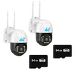 SET 2x Camere 4G/LAN V380 Pro - 3.0MP, Audio Bidirectional, Iluminare IR, 2 Carduri 64GB incluse