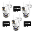 Set 3 Camere Jortan LAN/Wireless 9697QJ - 6MP, de Exterior, PTZ, Color Noapte, 3x MicroSD 32GB Incluse