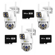 Set 3 Camere Jortan LAN/Wireless 9697QJ - 6MP, de Exterior, PTZ, Color Noapte, 3x MicroSD 64GB Incluse
