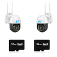 SET 2x Camere 4G/LAN Dasgut - V380 Pro - 3.0MP, Audio Bidirectional, Iluminare IR, 2 Carduri 32GB incluse