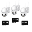 Set 3 Camere Wireless 2MP FULLHD, 360° Pan-Tilt + 3 Carduri 64GB