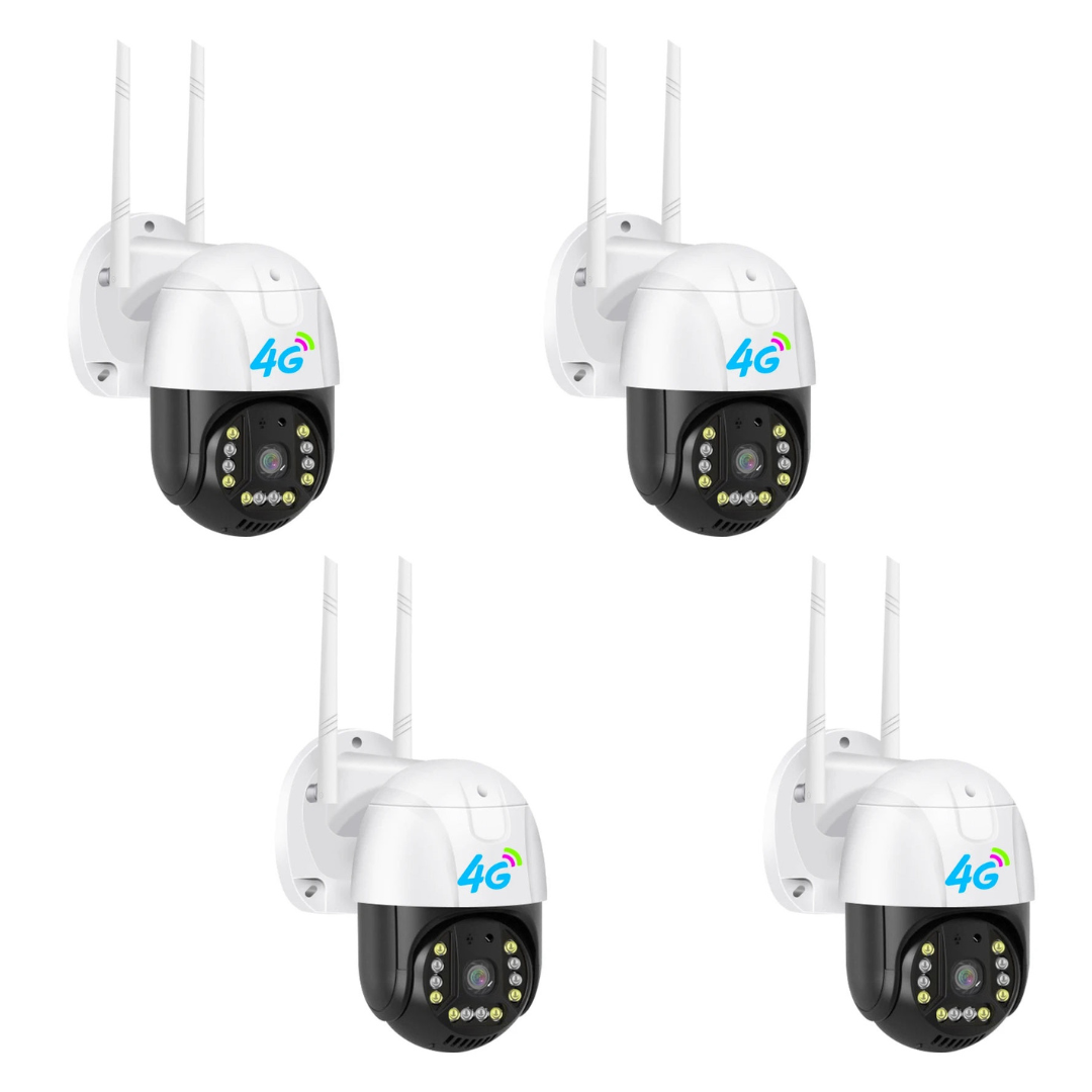 Set 4 Camere 4G Smart P20 - 3.0MP, Panoramare 355°, Audio Bidirectional