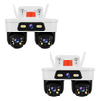 Set 2x Camere Triple WiFi/LAN Jortan, 9MP, Dual Head PTZ 355°, Viziune Nocturna Color, Detectare Umana AI, IP66