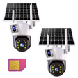 SET 2X Camere de Supraveghere Duale,cu Slot de Cartela 4G, Panou Solar, 4K HD Rezolutie 6MP si Vedere Nocturna