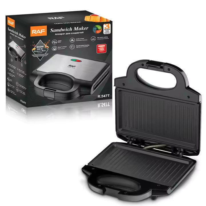 Sandwich Maker si Grill 2 în 1 RAF R547T – 850W, Placi Antiaderente, Design Compact