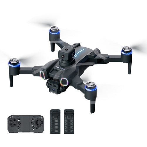 Drona JJRC H117 cu Lumini Schimbatoare, Camera Duala HD, Pozitionare prin Flux Optic, Control APP - 2 Baterii, Negru