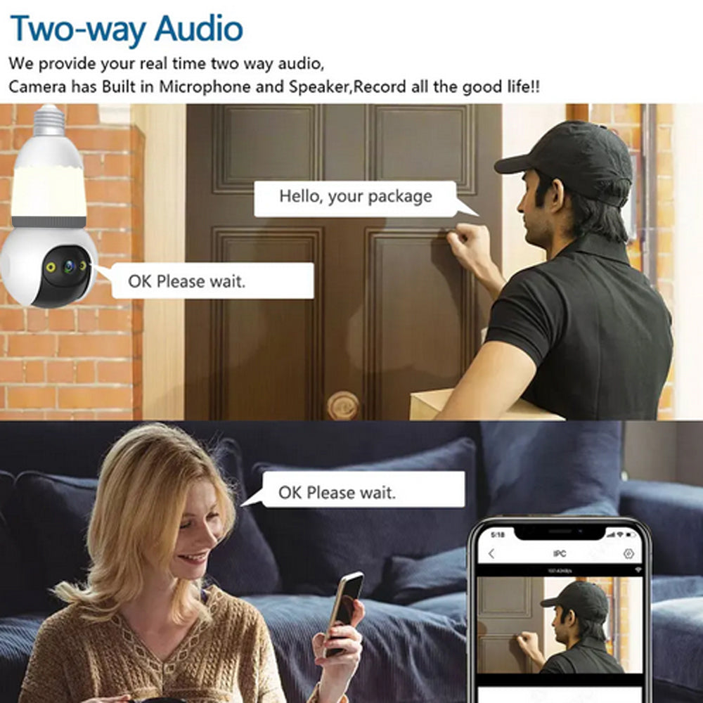 Camera Smart Tip Bec IMOU 5MP, Detectie AI, Vizibilitate Nocturna 25m, Sirena + Microfon, Card 32GB inclus