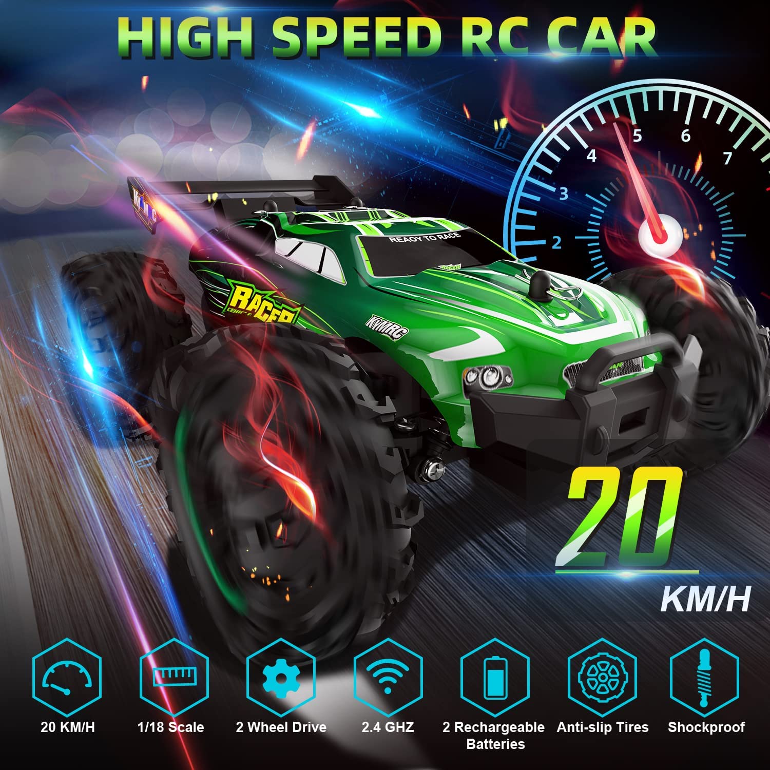 Masina RC Off-road KYAMRC cu Telecomanda 2.4G, Anvelope din Cauciuc, Amortizor