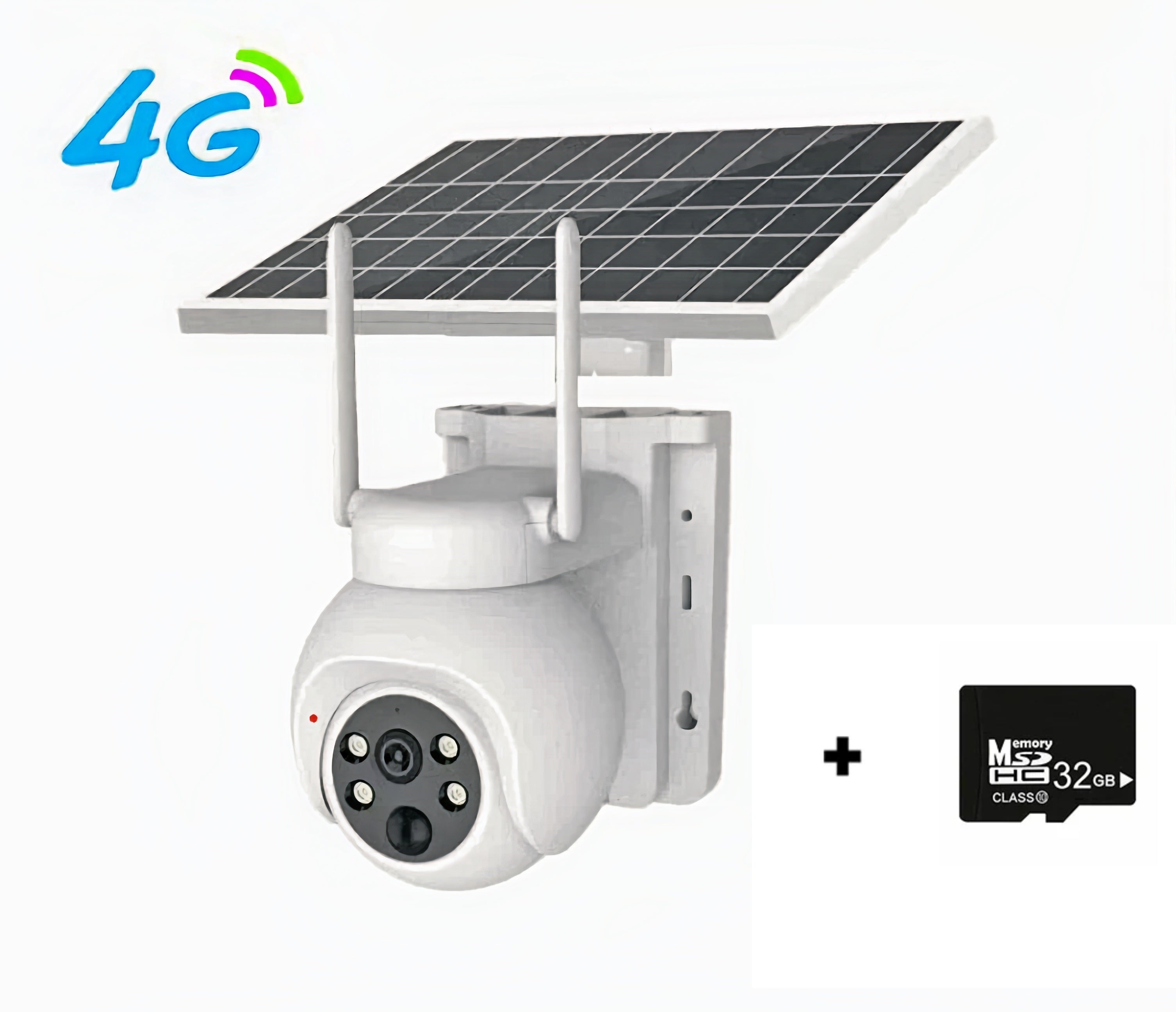 Camera Solara 4G Rotativa FHD - intrare SIM, cu Panou Solar, Vedere Nocturna Color + Card 32GB