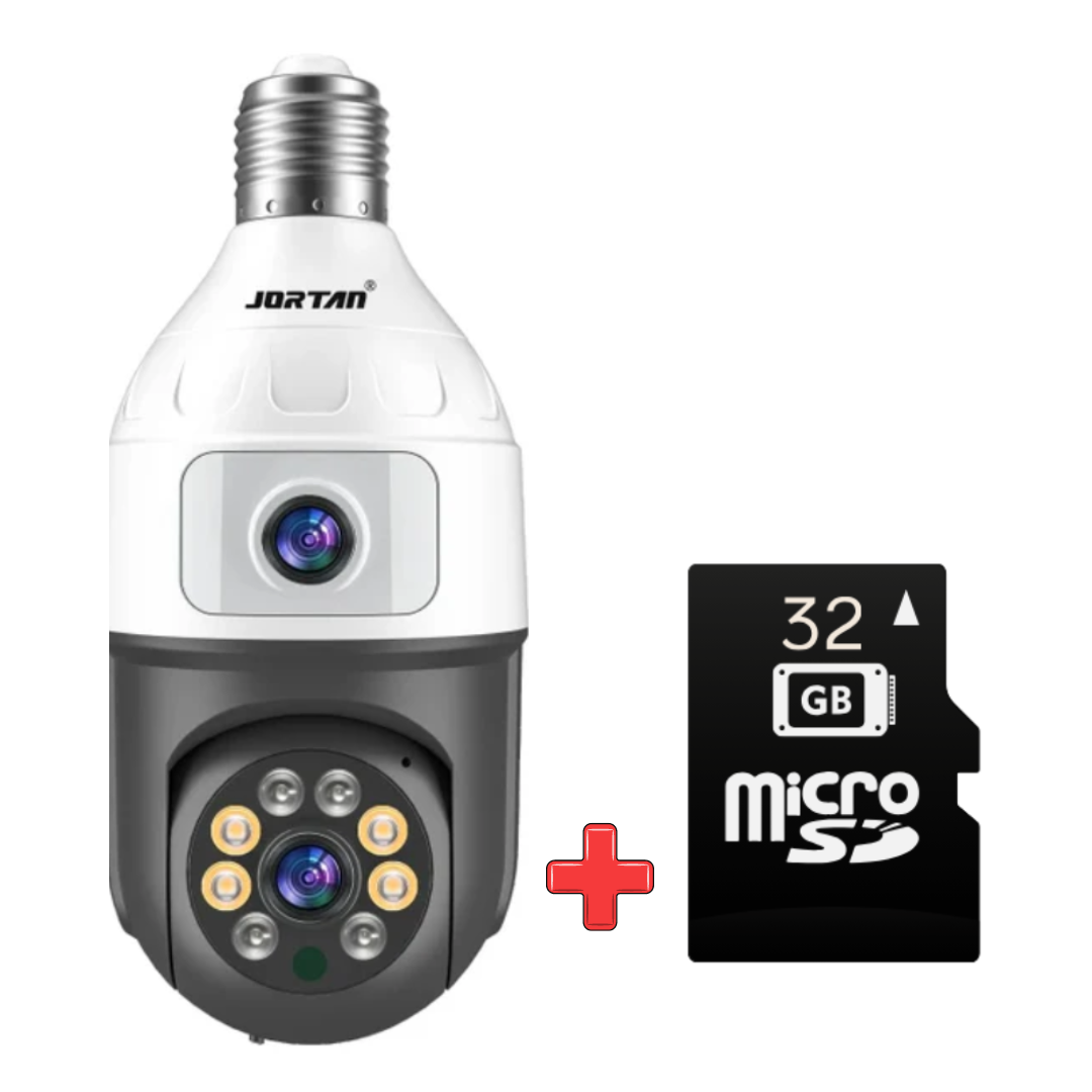 Camera Jortan tip Bec E27 4MP, Vedere Duala, Senzor Miscare, Audio Bidirectional, Card 32GB inclus