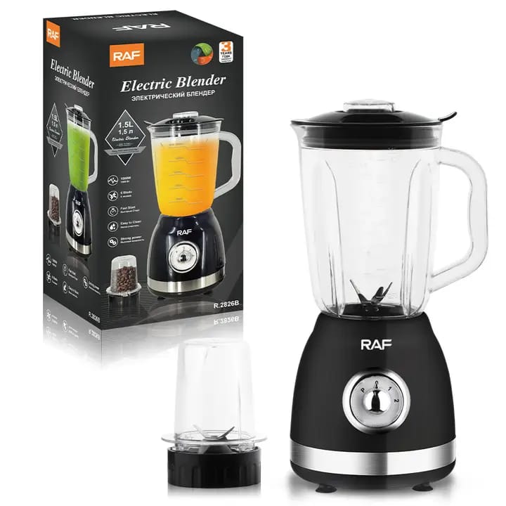 Blender de Sticla R.2826B - 500W cu Rasnita de Cafea, 1.5l, cu 2 Viteze