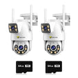 Set 2 Camere Wi-Fi/LAN Jortan 9697QJ, 6MP, PTZ, Vizualizare Color Noaptea, 2 Carduri 64GB Incluse