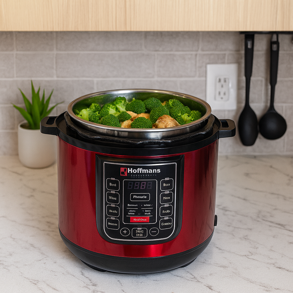 Multicooker Hoffmans HM-716 – 6,5 L, 1200 W, Presiune, Friteuza si Functie aburire