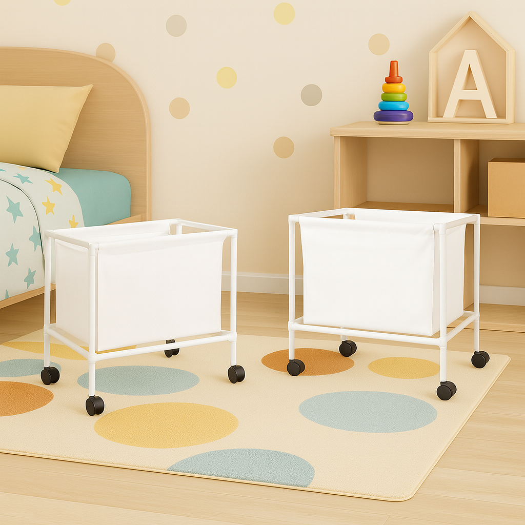 SET 2x Cosuri Organizare cu Roti, pentru Jucarii si Accesorii, 53×36×54 CM
