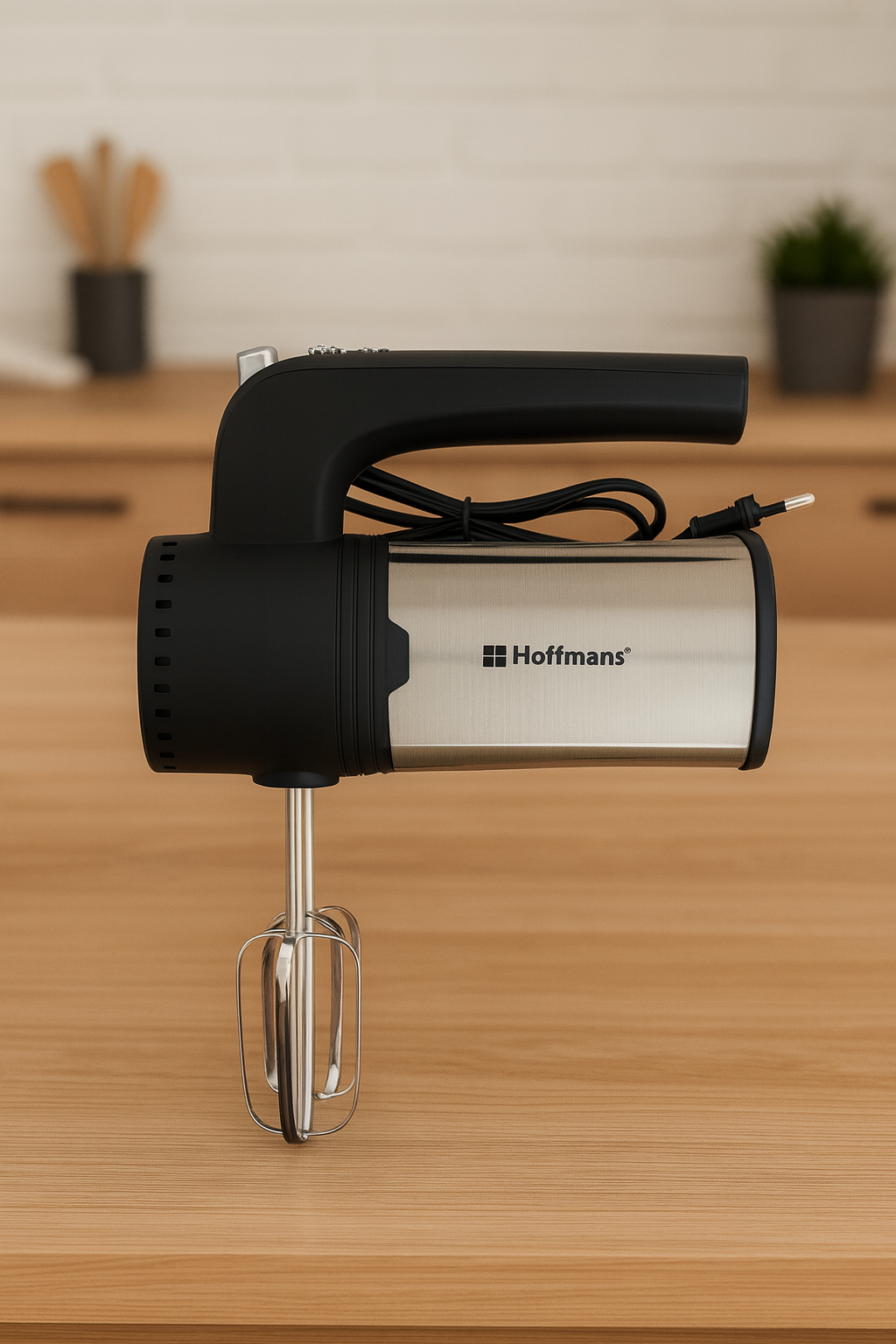 Mixer de Bucatarie Hoffmans 1000W, Carcasa Inox, 5 Viteze, Accesorii pentru Mixare si Framantare