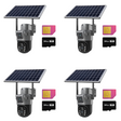 SET 4x Camere de Supraveghere 4G Duale, 8MP cu Panou Solar, Viziune Nocturna, IP66 + 4x Card 64GB