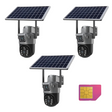 Set 3x Camere Duale cu SIM 4G, Rezolutie 8MP cu Panou Solar, Viziune Nocturna, IP66