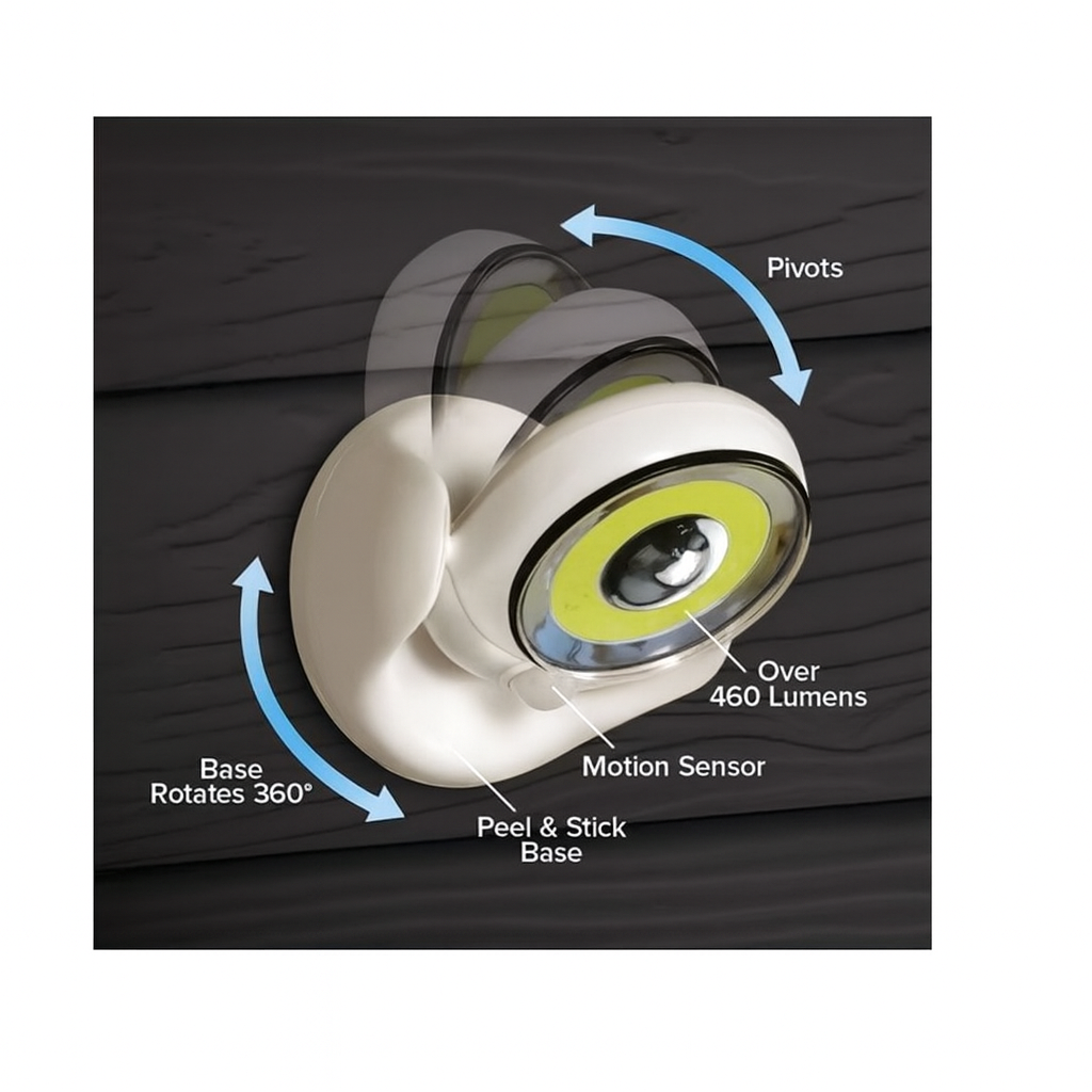 SET 4X Lampi LED Wireless cu Senzor de Miscare, Rotativa 360°, Alb, 120×80×144 mm