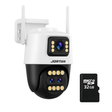 Jortan-Camera de Supraveghere Tripla JT-9999 PRO, 9MP, WiFi/LAN, Night Vision, Vizualizare Wide+Zoom + Card MicroSD 32GB