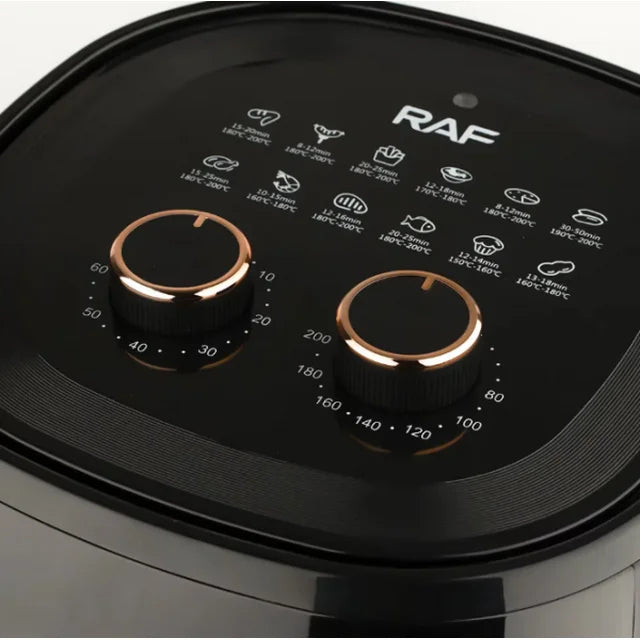 Air Fryer RAF 3L, Buton Mecanic, 1500W, Gatit fara Ulei, Control Termostat si Timer, Suprafata Antiaderenta