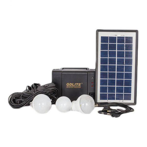 Sistem de Iluminat Cu Panou Solar si 3 Becuri LED, GDLite