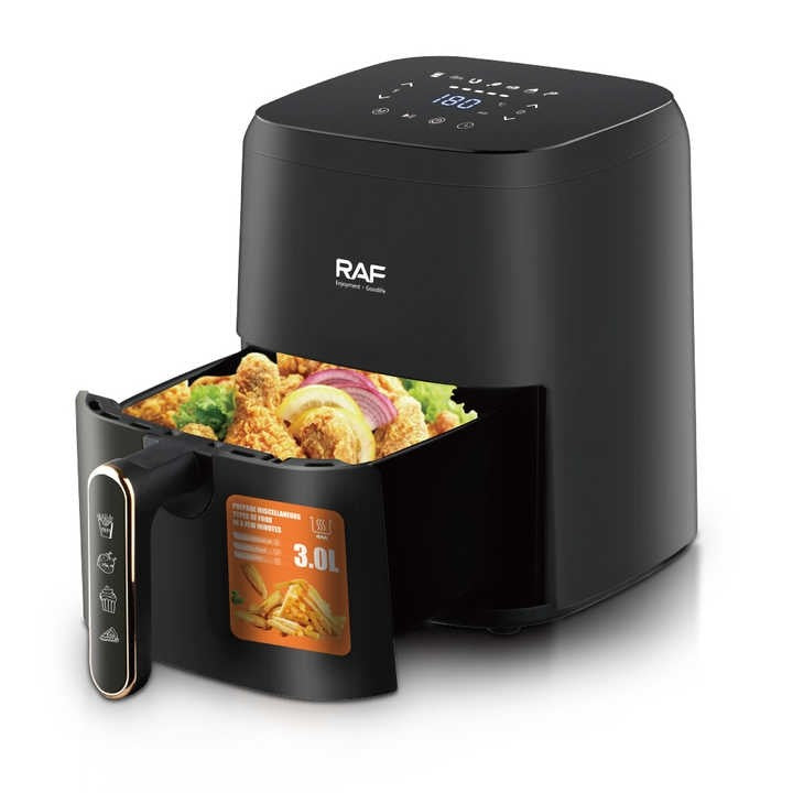Friteuza Electrica RAF 3L 1500W, Fara Ulei, Antiaderenta, Tehnologie de Circulatie Aer 360°