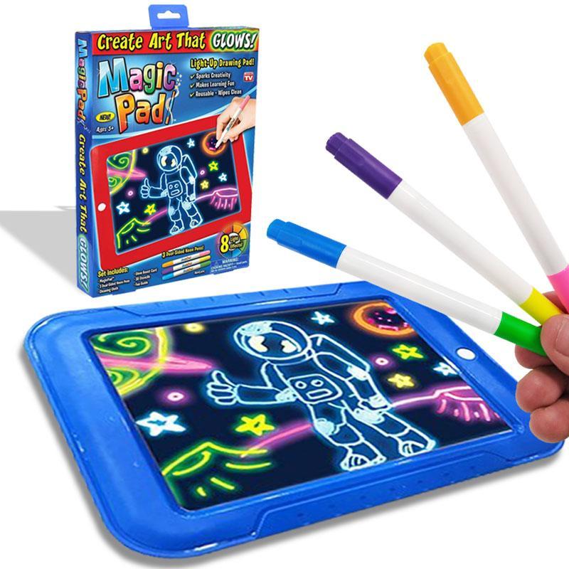 Tableta Magica pentru Copii de Desenat Magic Pad, 20x25 cm, 8 efecte de lumina diferite si colorate.