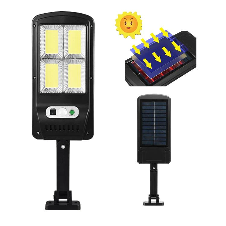 Lampa Solara 100W cu LED-uri COB, 6 celule, Telecomanda si Senzor de Miscare
