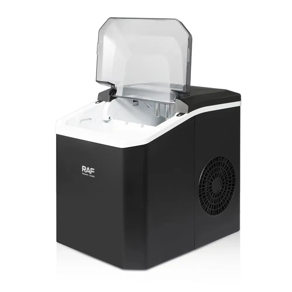 Masina de Gheata Portabila - RAF R0302, 150W, 12kg/24h, 1.2L, Autocuratare, Compact, Negru
