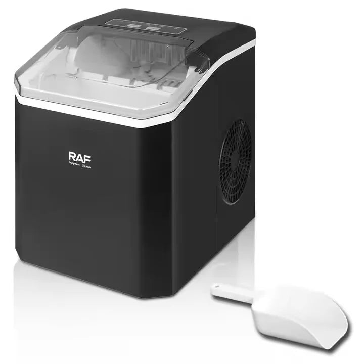 Masina de Gheata Portabila - RAF R0302, 150W, 12kg/24h, 1.2L, Autocuratare, Compact, Negru