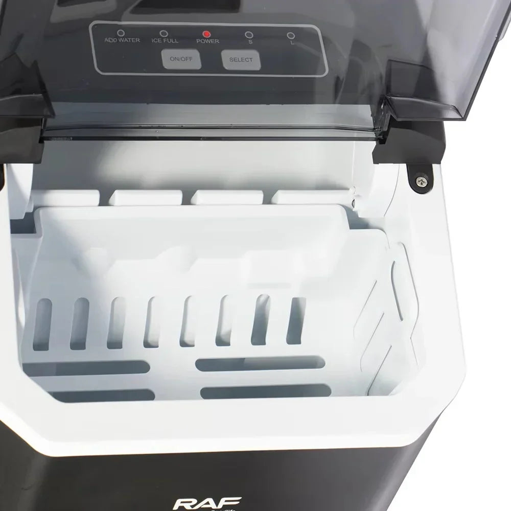 Masina de Gheata Portabila - RAF R0302, 150W, 12kg/24h, 1.2L, Autocuratare, Compact, Negru