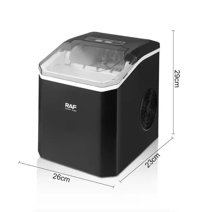 Masina de Gheata Portabila - RAF R0302, 150W, 12kg/24h, 1.2L, Autocuratare, Compact, Negru