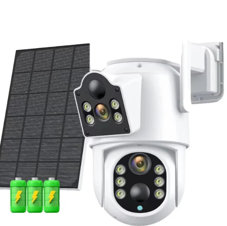 Set 4 Camere IP 8MP Wireless, Jortan Dual JT-8699T, Panou Solar, Viziune Nocturna, IP66