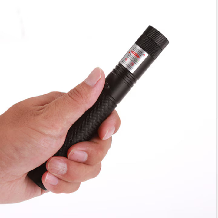 Laser Verde 1000 mW – Pointer Metalic cu Acumulator si Cap Multipunct